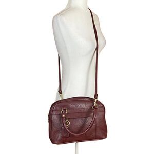 TR  Bentley Burgundy Faux Leather Satchel Purse Bag w/Detachable Crossbody Strap